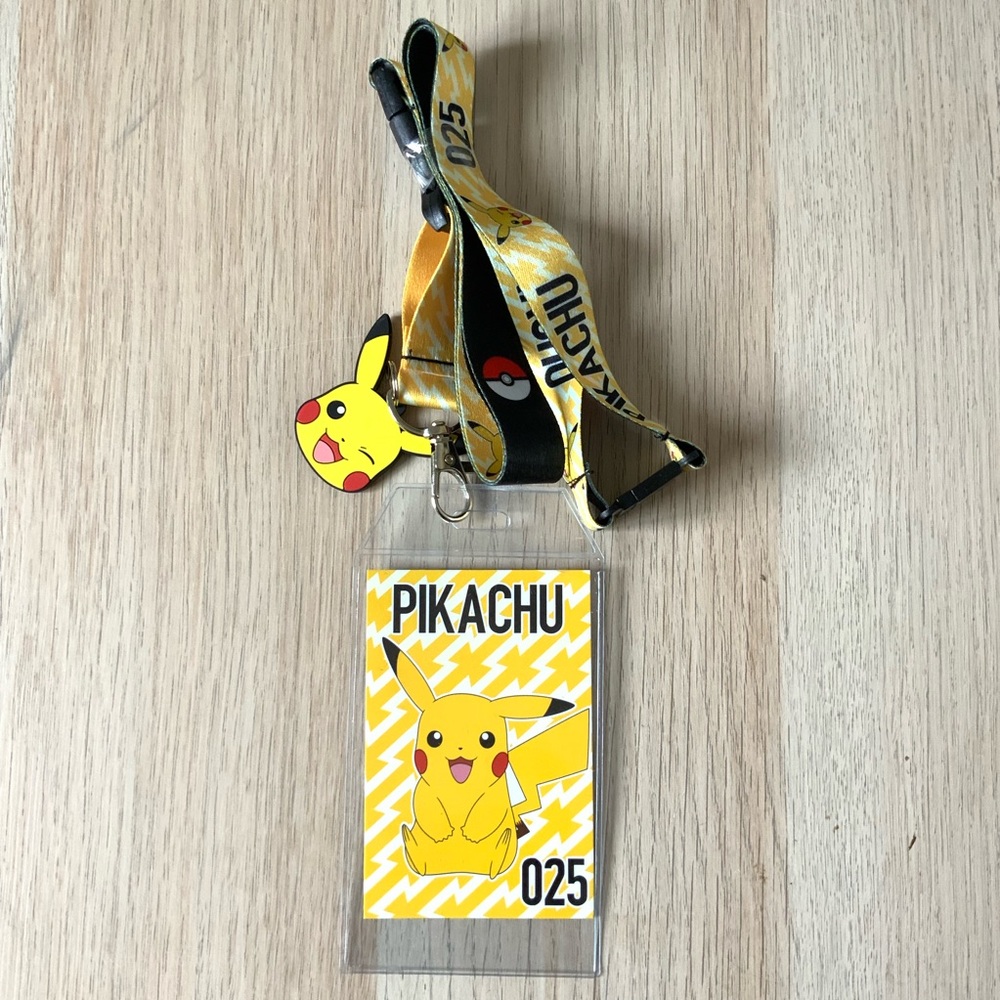 Bioworld Pikachu Lanyard with ID Holder - Yellow and Black